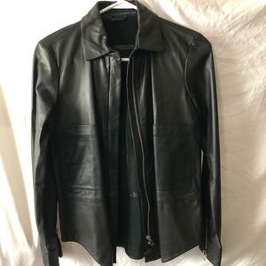Italian leather zip up top Zara Studio xs